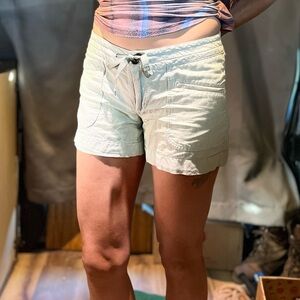 The North Face Women's Khaki w Green Pin Stripes Shorts